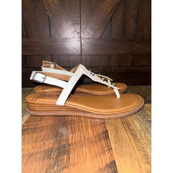 NWOT Zodiac Giselle Western Style Sandal W/Turquoise Detail Size 8 - Picture 5 of 14